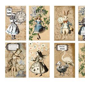 Junk Journal Pages - Alice themed